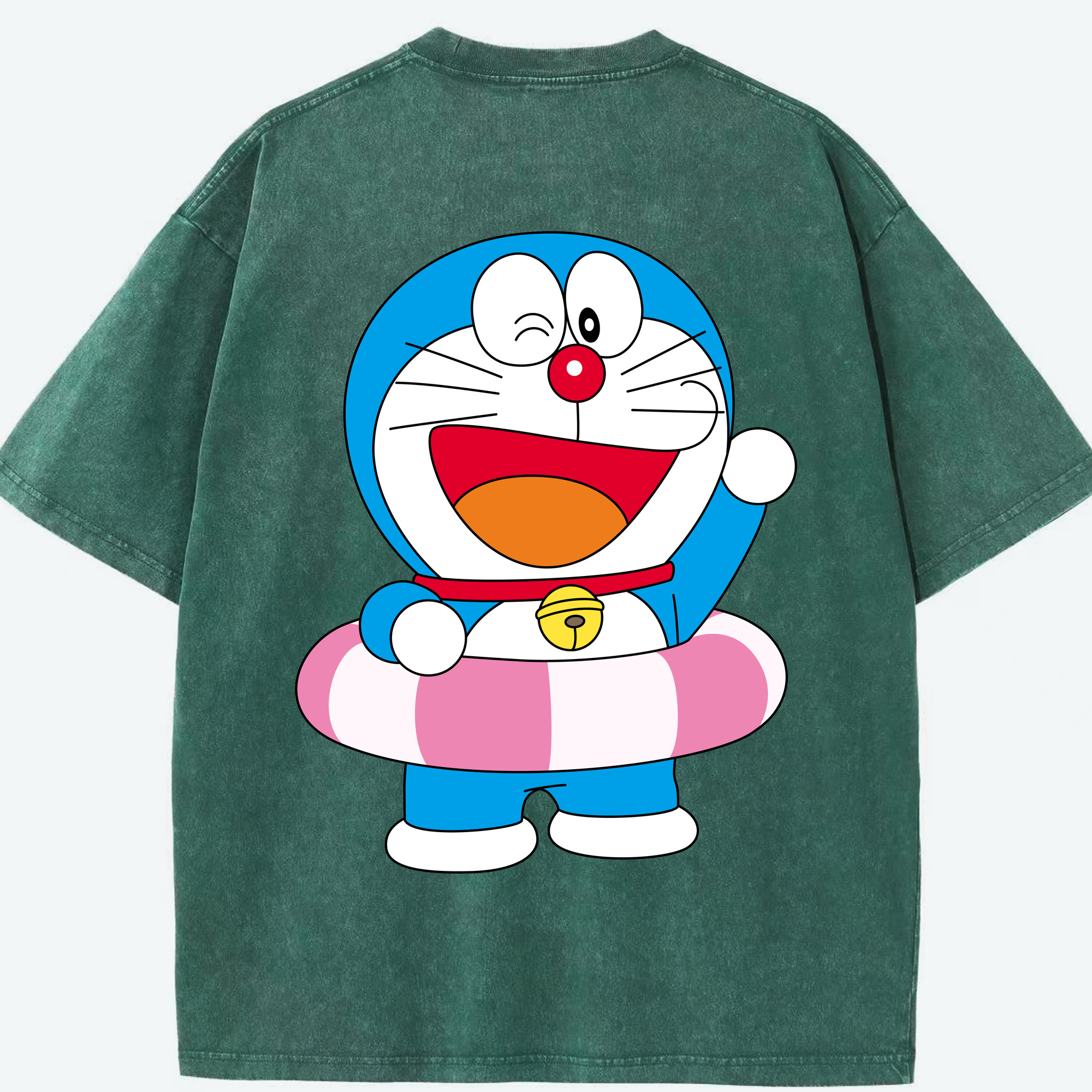 （画像用） ドラえもん Doraemon 綿100% ヴィンテージ風 半袖Tシャツ（背面プリント）